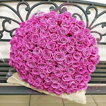 Букет Розовые розы Эквадор 101 шт (50 см) код  226784srtv